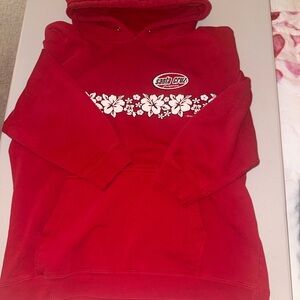 Santa Cruz Red Hoodie with Floral Design